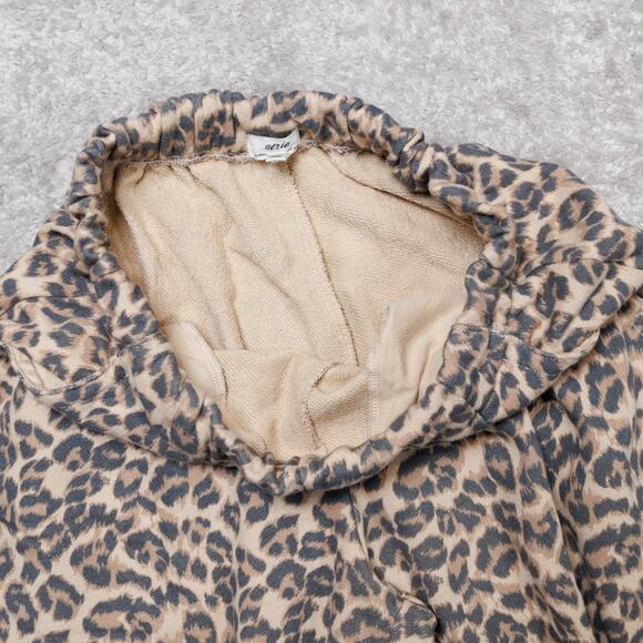 American Eagle Aerie Leopard Print New Heights Fleece Trousers Womens Size M - Picture 4 of 13